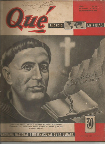 Revista / Que Sucedio En 7 Dias / Nª 14 / Año 1946 /