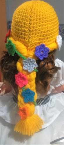 Gorro Peluca Rapunzel Crochet. 100% Artesanal