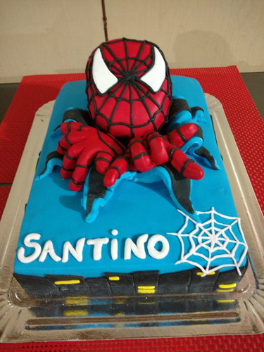 Torta Cumpleaños Fiestas Spiderman Hombre Araña 3d