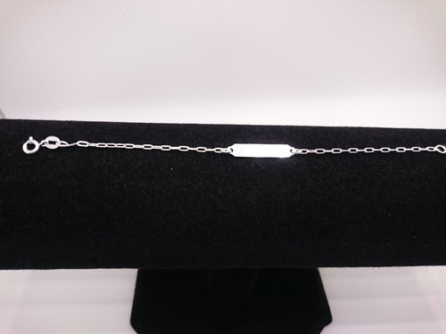 Pulseira Chapa Infantil Prata 925 Cx Presente Vermelha