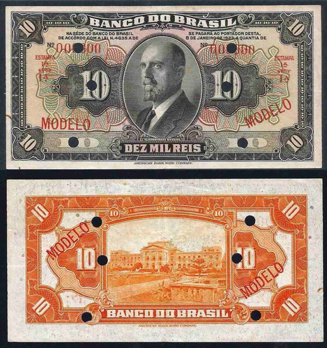 Rc0750 R196m 10 Mil Réis Banco Do Brasil Modelo 1923