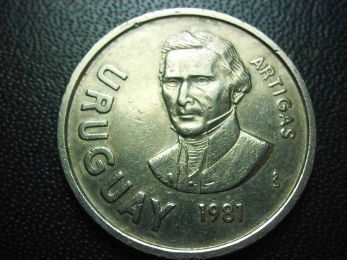 Moneda Uruguay 10 Pesos Fecha 1981 Niquel 27mm