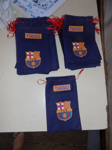 12 Bolsitas De Tnt Personalizadas Del Club Barcelona 