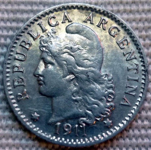 Argentina 5 Centavos 1911 Cuproniquel Sin Circular Brllante