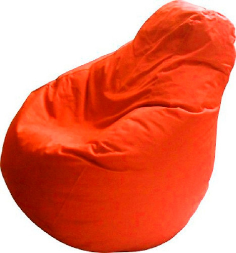 Puff Pera En Lona Impermeable Color Naranja Talla M