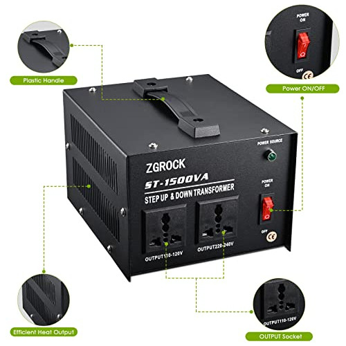 Transformador De Voltaje De 1500w, Convertidor De Paso ...