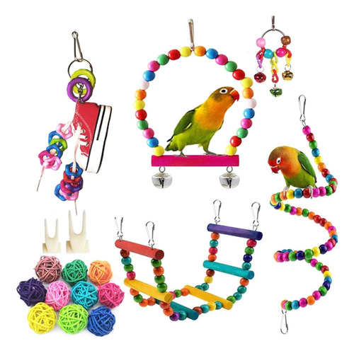 (e) Swing, Juguete De Jaula Para Loros, Juego De Columpios D