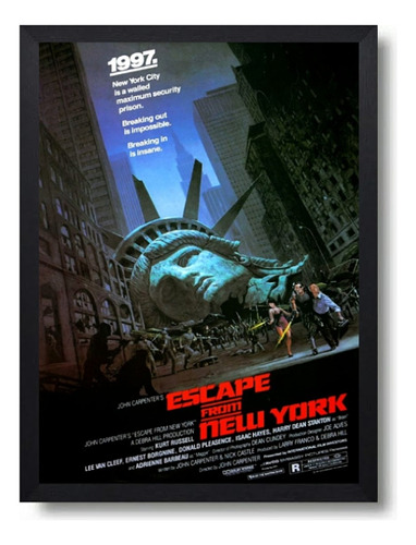 Cuadro Escape From New York Marco Con Vidrio 35x50