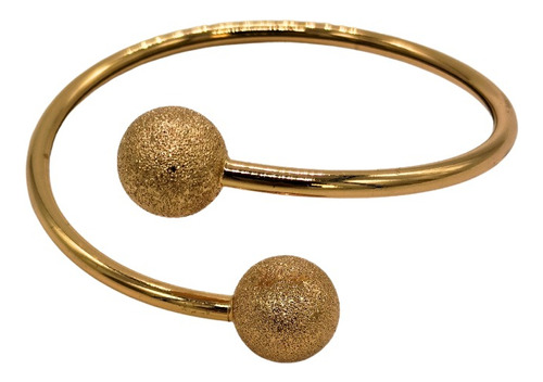 Pulsera Brazalete Para Dama Mujer De Bolitas Oro Laminado