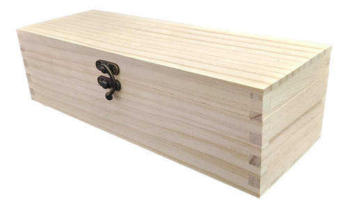 Caja De Madera Artesanal Con Tapa 26,5 Cm X 8,4 Cm X 7 Cm