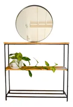 Comprar Recibidor Industrial Con Estantes Zapatero Espejo 80x80x20