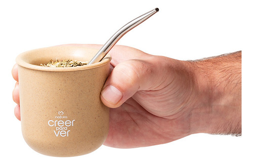 Mate + Bombilla Natura Creer Para Ver Ecologico Bambu Inox Marrón Claro Creer Para Ver