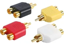 Comprar Conector Adaptador De Audio 1 Rca Macho A 2 Rca Hembra X4 U