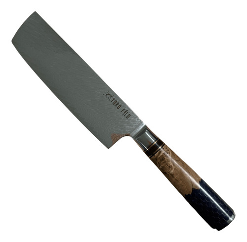 Cuchillo Acero De Damasco Torofilo Nakiri Panal