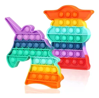 Pop On It Fidget Toys 2 Pack Rainbow Bubble Sensory Fidget T