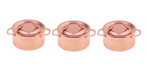 Imagen 1 de 11 de 3x Olla De Sopa De Metal Con Cubierta Para 1/12 Dollhouse