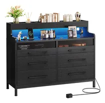 Comprar Yitahome Cómoda Y Cómoda De 6 Cajones Con Luz Led Cómoda