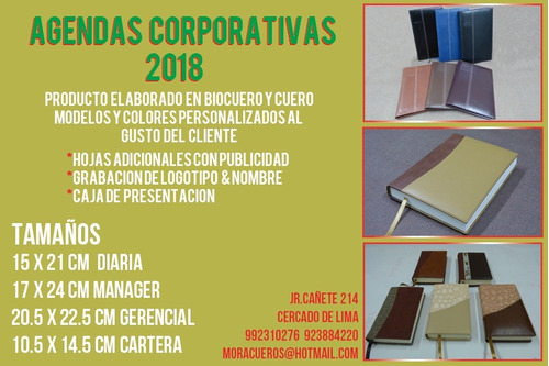 Agendas 2018 Biocuero - Regalos Corporativos Mora Cueros