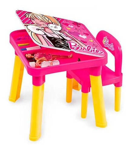 Mesinha Barbie Com Cadeira Rosa Fashion