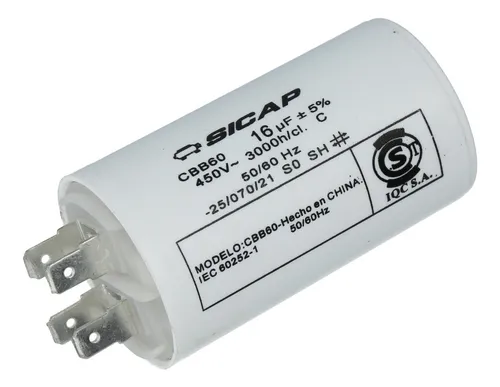 comprar Capacitor Monofasico 16uf\u002F450v Arranque Motor 3\u002F4 Hp