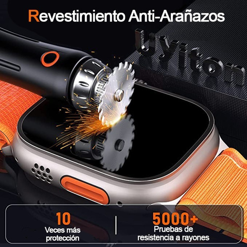Imagen 2 de 8 de Protector Pantalla Vidrio Para Apple Watch Ultra 49 Mm