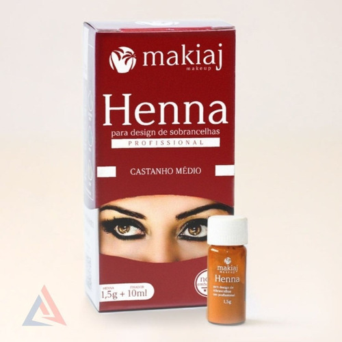 Henna P/ Design Sobrancelha  C/ Dappen Makiaj henna 1,5g + fixador 10ml