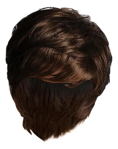* Mujer Corta Elegante Cabello Humano Recto Ondulado Peluca