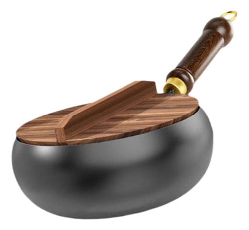 Wok Chino De 9,45 Pulgadas, Cocina De Tapa De Madera