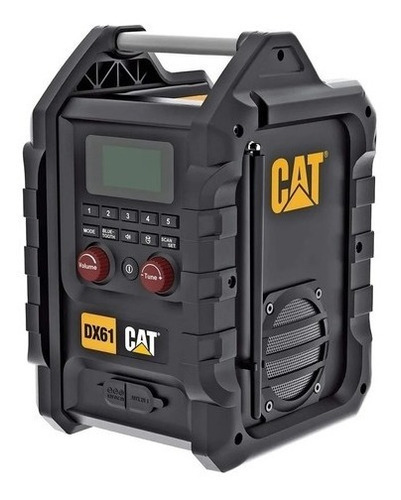 Parlante Inalambrico Bluetooth Cat Radio Am Fm Bateria 18v Color Negro