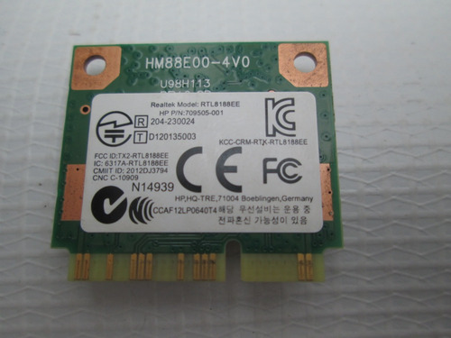 Tarjeta Wifi Wireless Hp 15 F272 Realtek Rtl8188ee Seminueva
