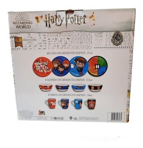 Vajilla Harry Potter Porcelana Colección 12 Piezas