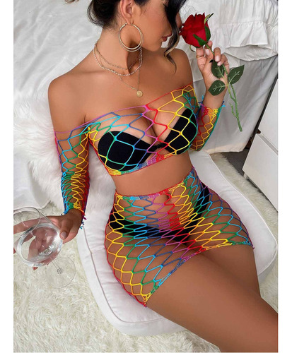 Lencería Cool Girl Coloreado, Ropa De Dormir De Alta Elastic
