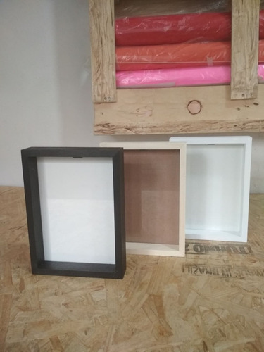 Imagen 6 de 6 de Marcos Box 25x35 Portaretrato Natural Madera Alamo