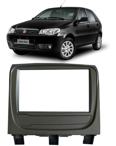 Moldura Painel 2 Din Palio Economy 2012 A 2020 Multimidia Cor Grafite