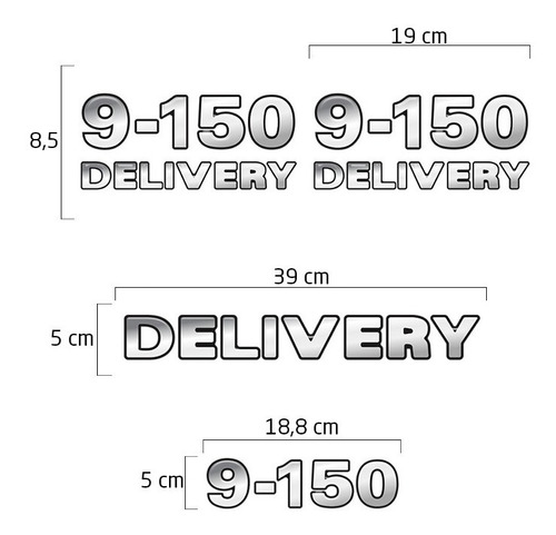 Imagem 5 de 5 de Kit Emblemas 9-150 Delivery Adesivos Caminhão Volkswagen