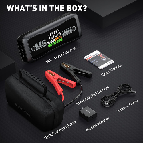 Bateria De Carro Jump Starter Mostool M6 3000a Peak 12v