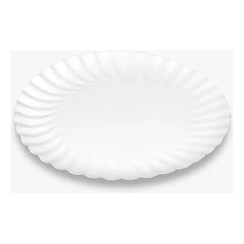 100 Unidades De Plato De Cartón Desechable N° 1 Blancos