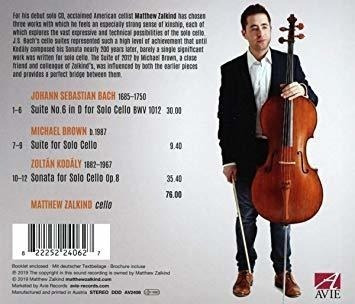Brown / Zalkind Music For Solo Cello Usa Import Cd