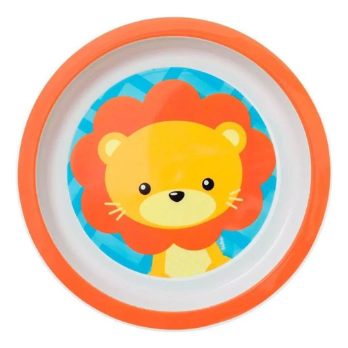 Pratinho Bebê Microondas Bpafree Buba ® Leão +6m Cor Laranja