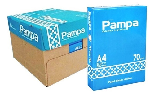 Caja X5 Resmas A4 Pampa 70gr Blancas Papel Obra