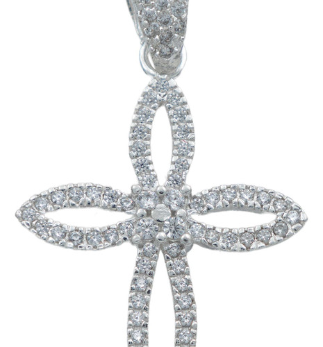 Dije Cruz Redonda Zirconia Hombre Mujer Plata 925 4.1 Cm