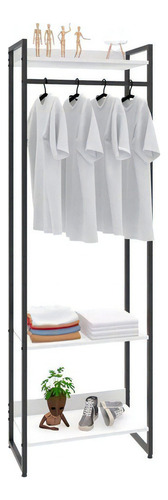 Guarda-roupa Closet Studio Branco E Preto 60 Cm