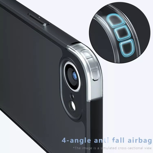 Capa Preta Fosca À Prova De Choque E Durável Para iPhone 16e