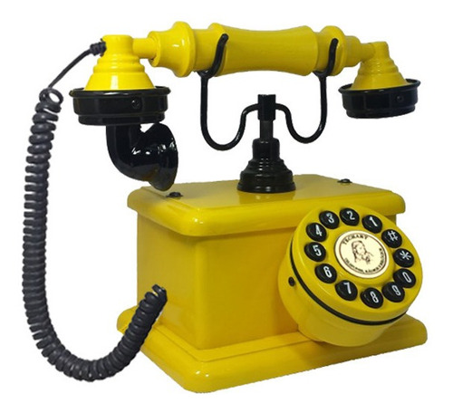 Telefone Antigo Vintage Retro Nelphone Lord Amarelo