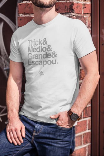 Imagem 2 de 4 de Camiseta Trick - Masculina 100% Algodão Prêmium - Alumínio