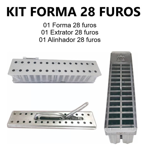 Forma, Extrator E Alinhador - Picolé 28 Furos