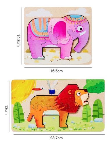 Rompecabezas 3d Pack De 6 Puzzle De Madera Para Niños