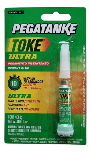 Pegamento Instantaneo Pegatanke Toke Ultra 3g Tipo Cola Loca