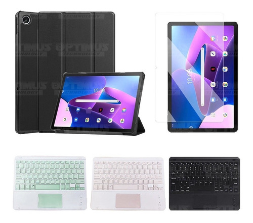 Kit Vidrio Teclado Estuche Para Lenovo Tab M10 Plus Tb-128f