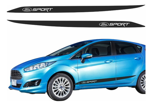 Kit Adesivo Faixa Lateral Para Ford New Fiesta Cor Sport 2